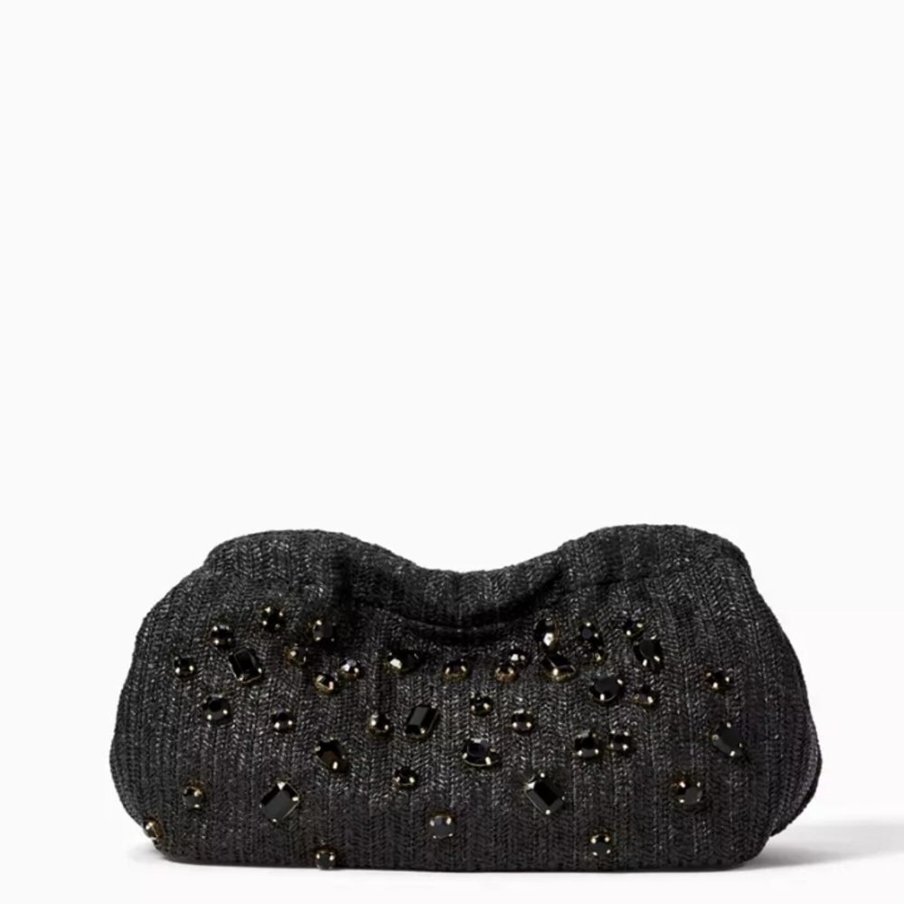 Lilly Pulitzer Lolamie Noir Black Beaded Clutch New MSRP $248